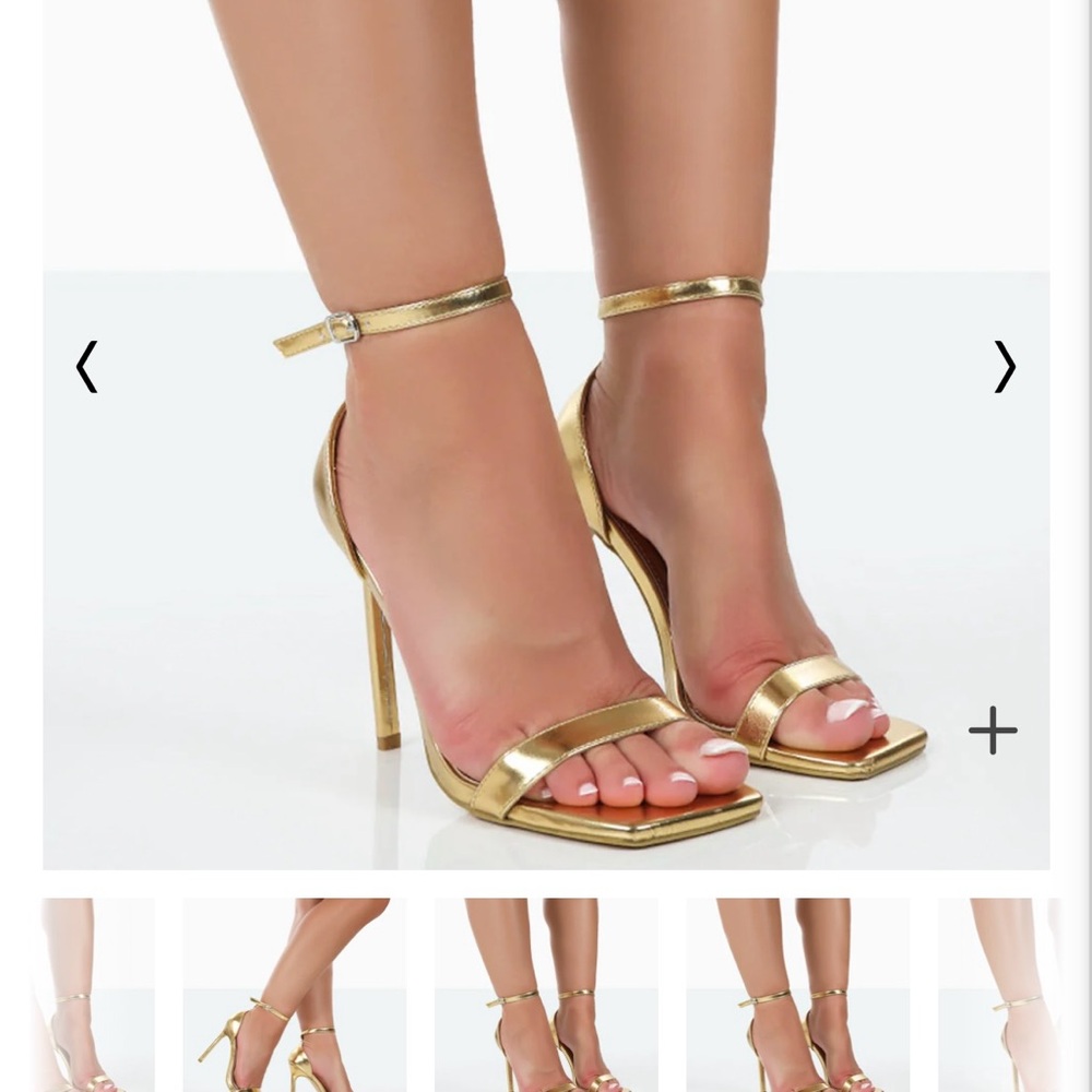 Gold high heels